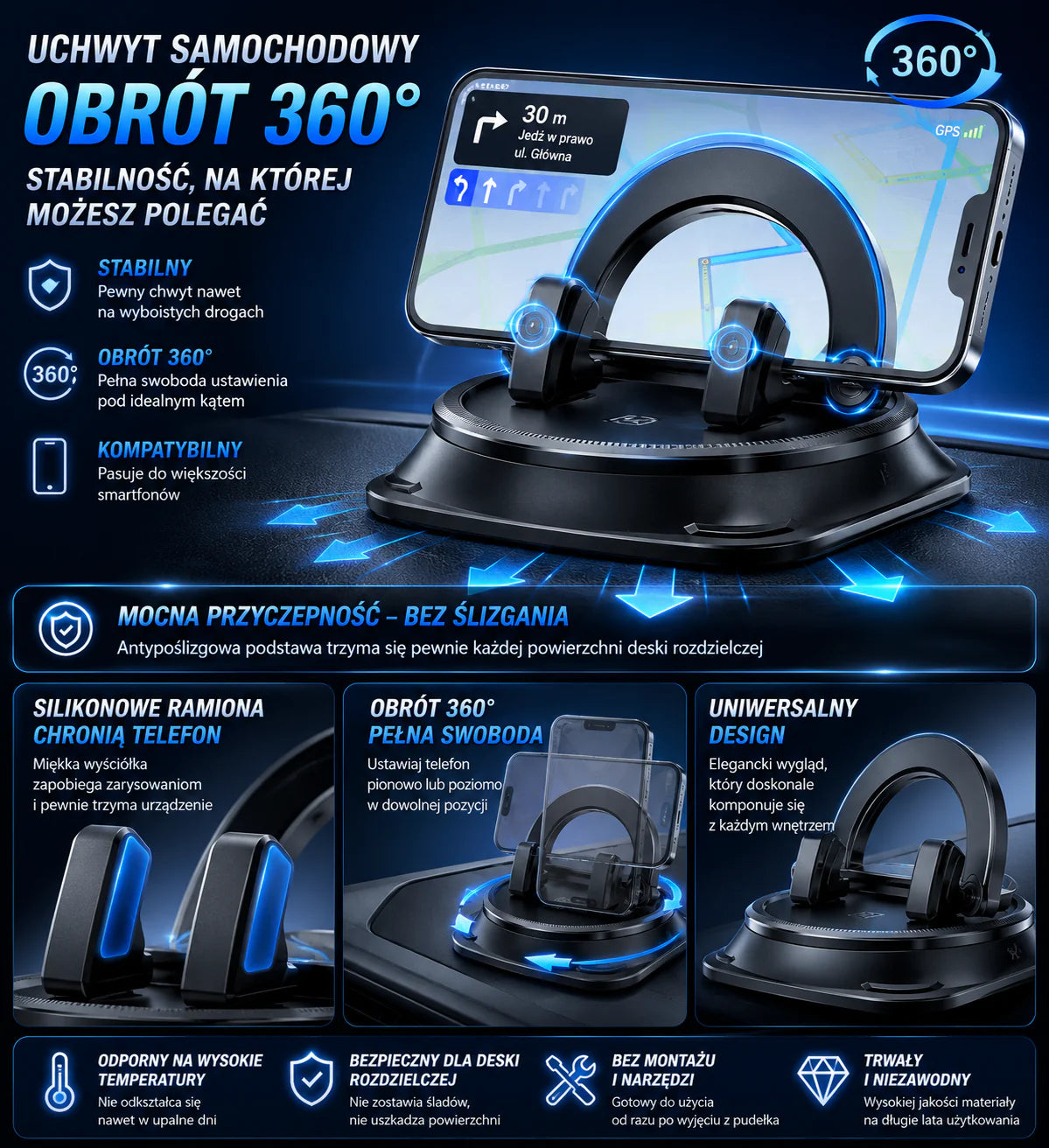 AutoGrip™ - Samochodowy Uchwyt Antypoślizgowy na Telefon