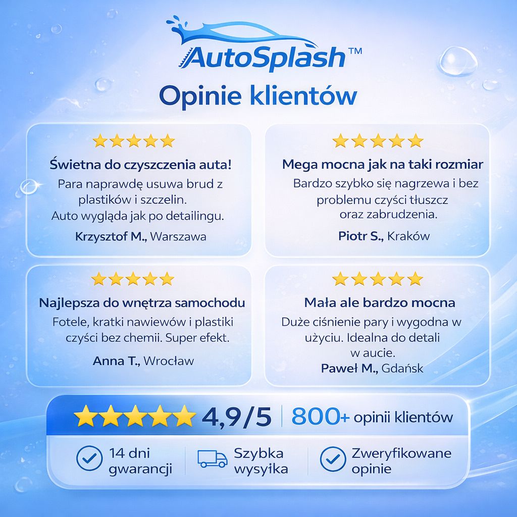 AutoSplash™ - Myjka parowa do bezpiecznego detailingu bez chemii