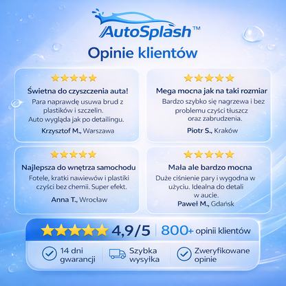AutoSplash™ - Myjka parowa do bezpiecznego detailingu bez chemii